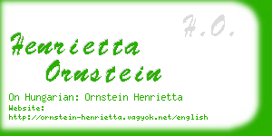 henrietta ornstein business card